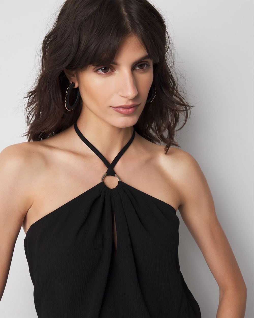 Halter O-Ring Jumpsuit Coverup | White House Black Market
